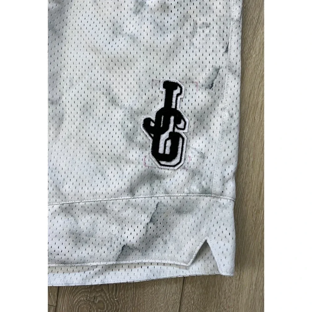 John Geiger Basketball Shorts JG Embroidered Logo Mesh Zip Pockets Mens Sz L